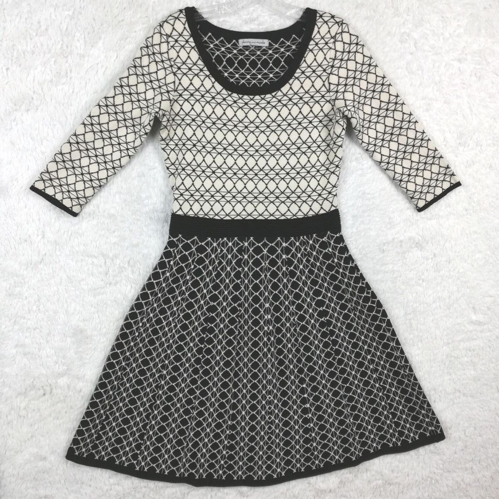 Danny & Nicole Black and White Patterned Dress